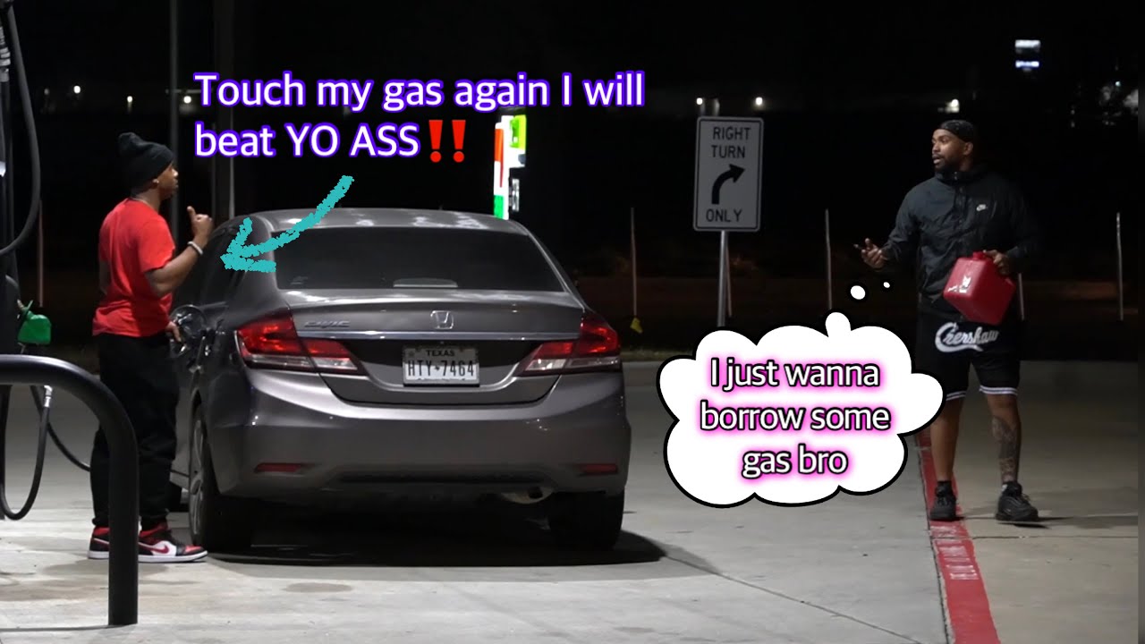 STEALING GAS IN THE HOOD PRANK! (GONE WRONG)