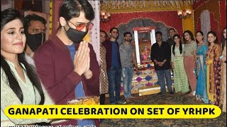 Ganapati Celebration on The Set of Yeh Rishtey Hai Pyaar KeShaheer sheikh,Rhea 