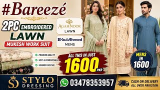 Bareeze 2PC Embroidered Lawn Suit | Mukesh Work | AgahNoor Lawn | GulAhmed Mens Collection  screenshot 1