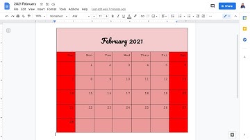 How to make a Calendar on google docs.