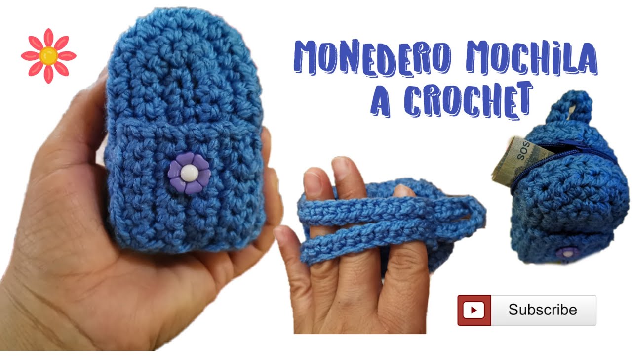 🧶COMO TEJER MOCHILA A 🎒 💙 a paso!!!!! YouTube