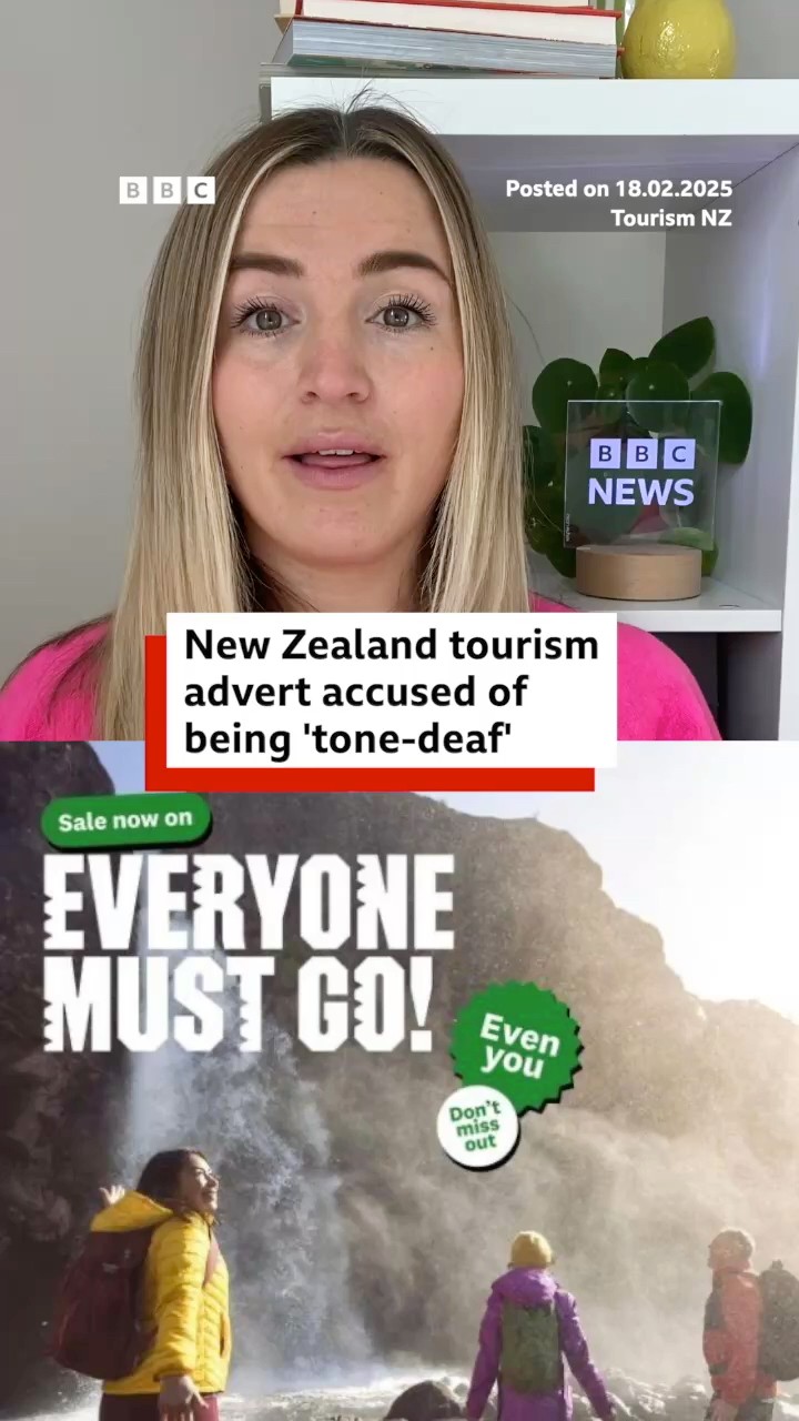 New Zealand tourism advert accused of being 'tone-deaf'. #NewZealand #BBCNews