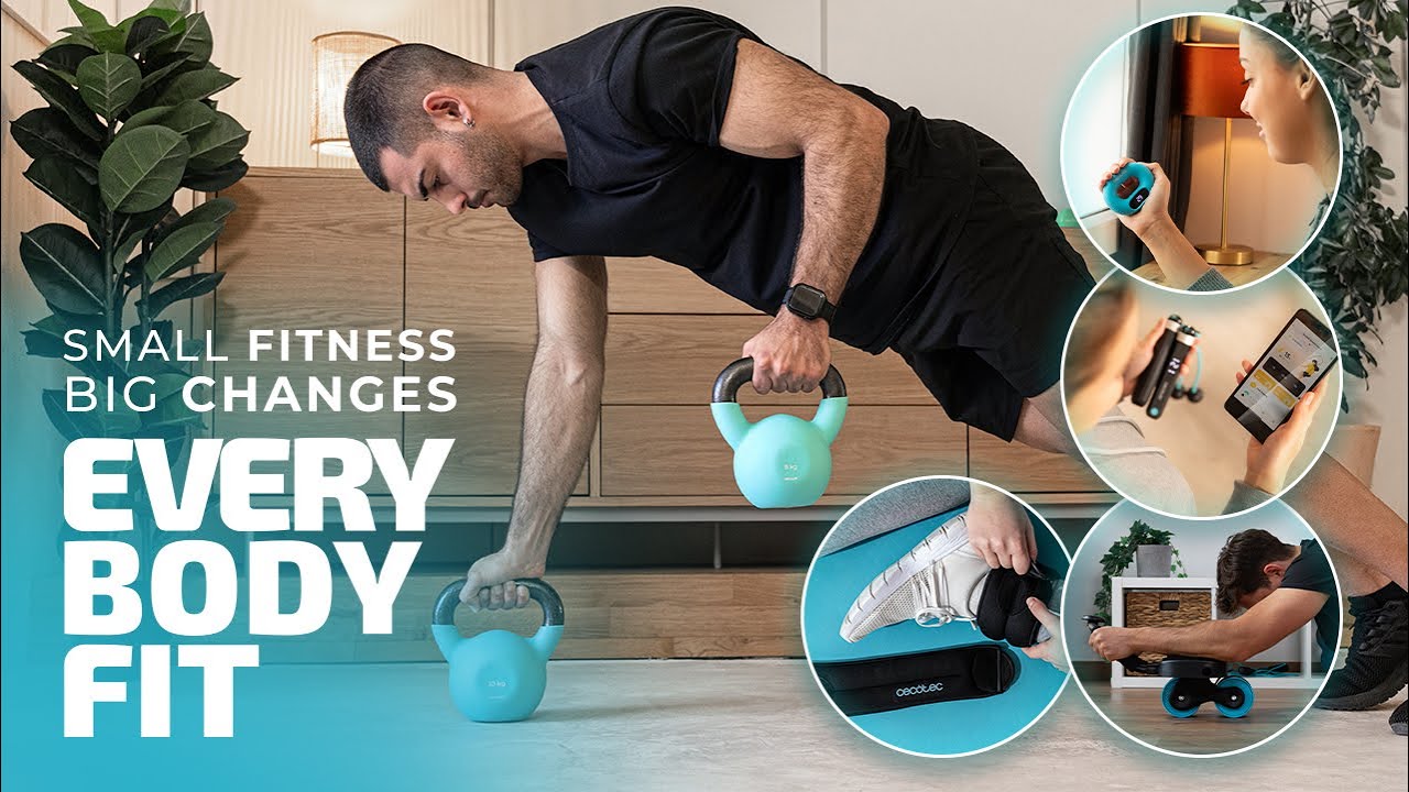 Gama Small Fitness: Fortalecedores, pesas rusas, peso de tornozelo e pulso, rodas abdominais e mais.