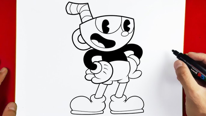 How To Draw Angry Cuphead (Indie Cross)  Como Dibujar Friday Night Funkin  FNF - Easy Step By Step 