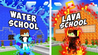DWIE SZKOŁY ŻYWIOŁÓW WODA vs LAWA w Minecraft!