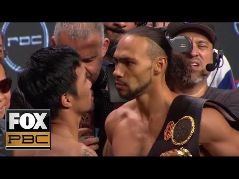 manny-pacquiao-and-keith-thurman-face-off-before-their-massive-title-fight-|-weigh-ins-|-pbc-on-fox