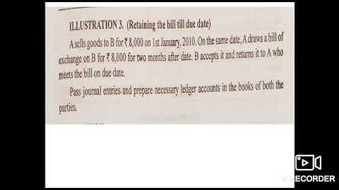 (class 11) Bill of exchange, when bill met on maturity date