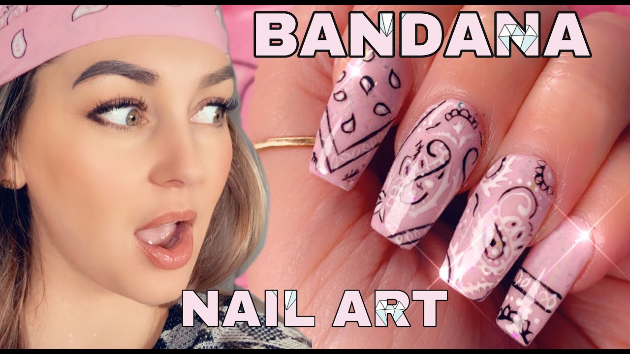 bandana nail art tutorial youtube paznokcie motyle matowe 2020