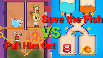Pull Him Out VS Save the Fish - Pull the Pin Game ( Levels 1- 10 )