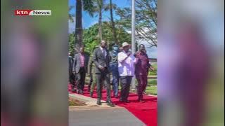 Raila meets Museveni, he held talks and later saw him off at JKIA