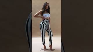 Black and white paper bag trousers - femmeluxe Black and white paper bag trousers - femmeluxe