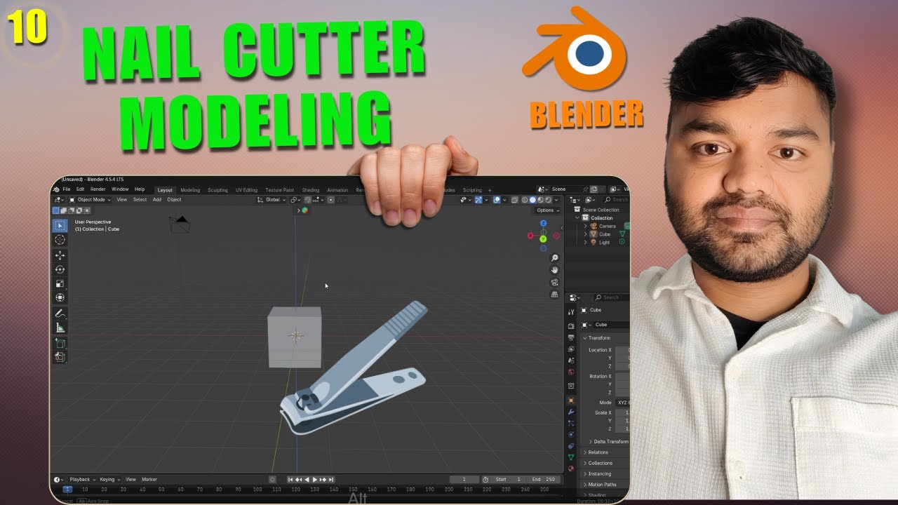 Modeling Nail Cutter in Blender | Beginner 3D Modeling Tutorial - 10th Video