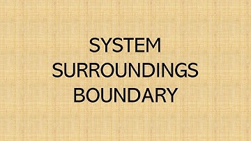 System, Surroundings & Boundary
