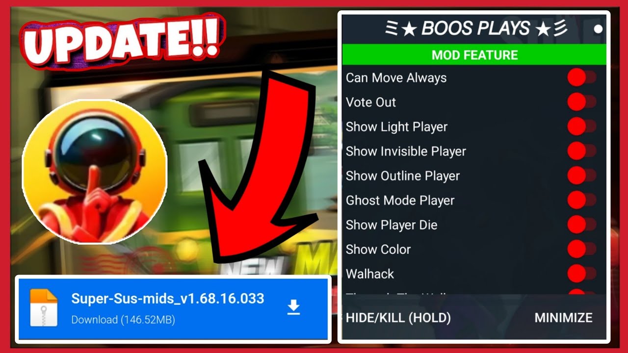 NEW Update Super Sus Mod Menu v1.68.16.033 | Always Impostor & Unlock All Skin