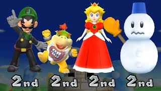 Mario Party 9 Minigame - Luigi Vs BowserJr Vs Peach Vs Snowman