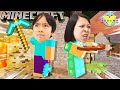 Mommy Plays Minecraft For The First Time And Wins! Let's Play Minecraft Ryan Vs Mommy