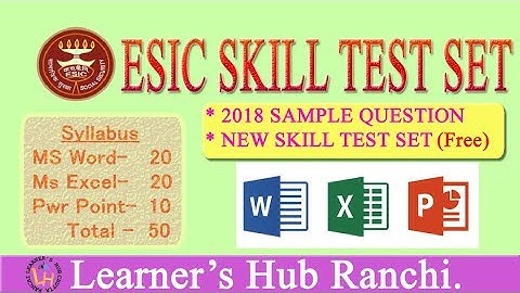 ESIC SKILL TEST NEW SAMPLE SET + 2018 PREVIEWS  SET