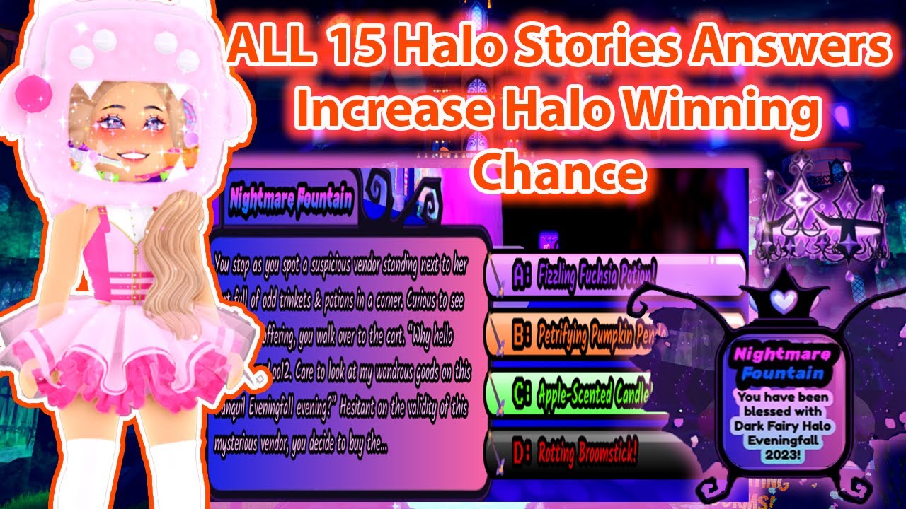 ALL HALO ANSWERS TO WIN THE DARK FAIRY EVENING FALL 2023 HALO😱 *EASY*  (UPDATED)