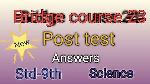 STD 9th|Science|Post test|Bridge course 23|Answers|Urdu medium|Setu Abhyas|