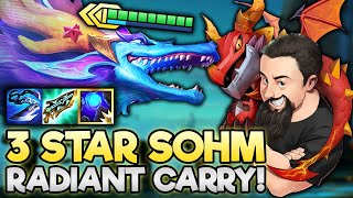 3 Star Sohm - Radiant Blue Buff Dragon Carry!! | TFT Uncharted Realms | Teamfight Tactics