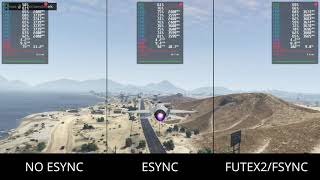 GTA V Linux Benchmark - No esync vs esync vs futex2/fsync
