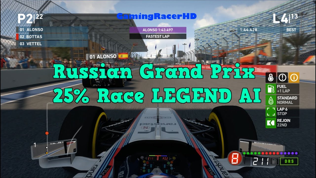 F1 2014 - Russian 25% Race (Legend AI) Williams Valtteri Bottas [1080p HD 60FPS]