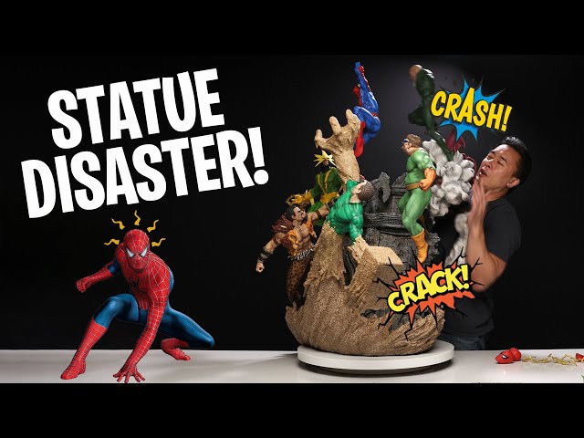 DISASTER!!! Building the World's Largest SPIDER-MAN VS. THE SINISTER SIX Statue Diorama! class=