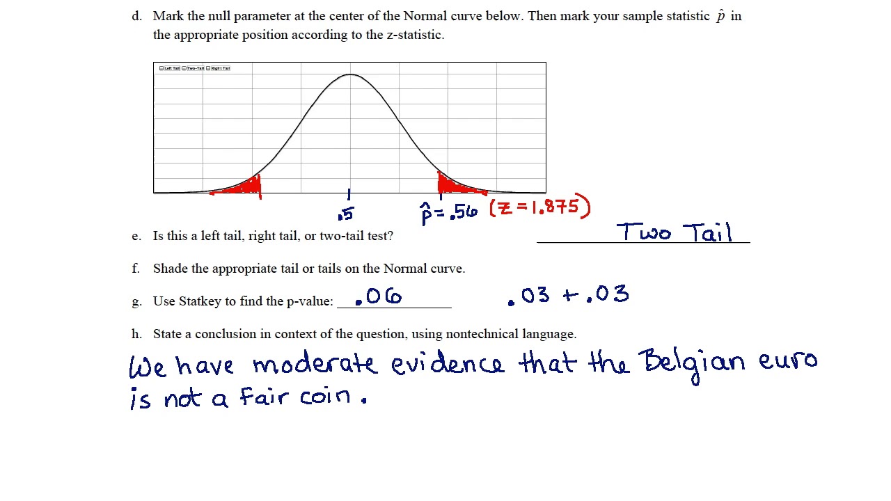 Lock 5 1 Hypothesis Tests Using Normal Distribution YouTube
