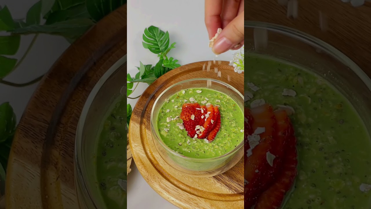 Matcha Chia Breakfast Oats, healthy breakfast ideas!