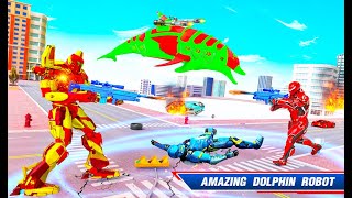Dolphin Robot Car Transform Game screenshot 2