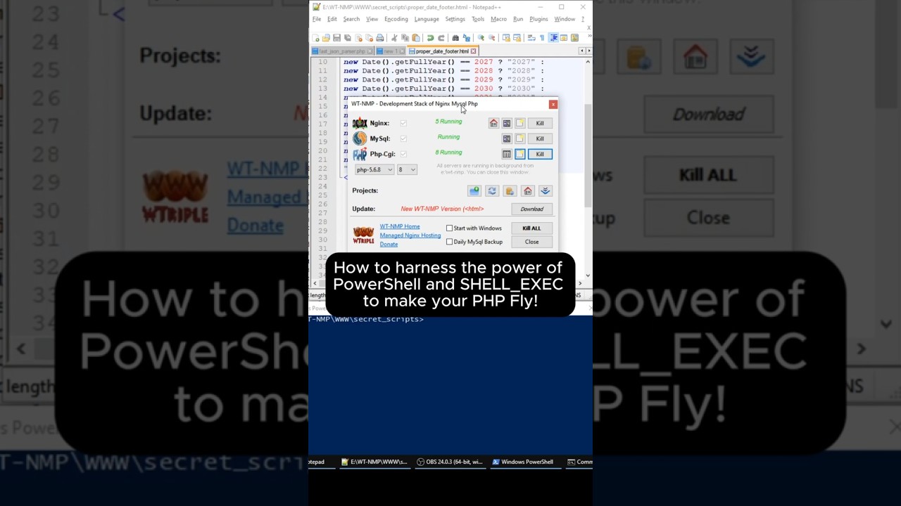 How to harness the power of PowerShell and SHELL_EXEC to make your PHP Fly!