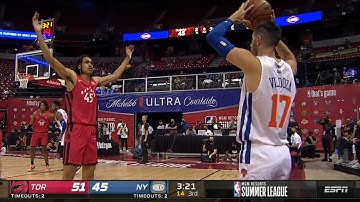 Luca Vildoza en la Summer League con New York Knicks: 3 asistencias vs Raptors