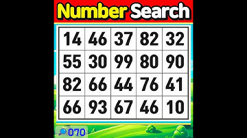 NumberSearch. Challenge Healthy Brain. 【Memory | Concentration | Quiz Olympics】070