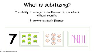 #Subitizing?  The foundation for number sense - the recognition of small numbers without counting.