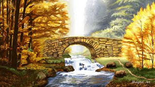 Capturing the Tranquility of Autumn: The Beauty of a Stone Bridge