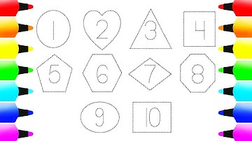Coloring Page ||| How to Write Numbers on Shapes ||| Educational Video ||| Ks Art