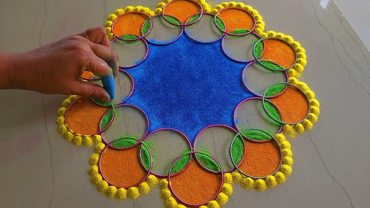 Satisfying rangoli video || Stress Relief Rangoli Designs || Happy New ...
