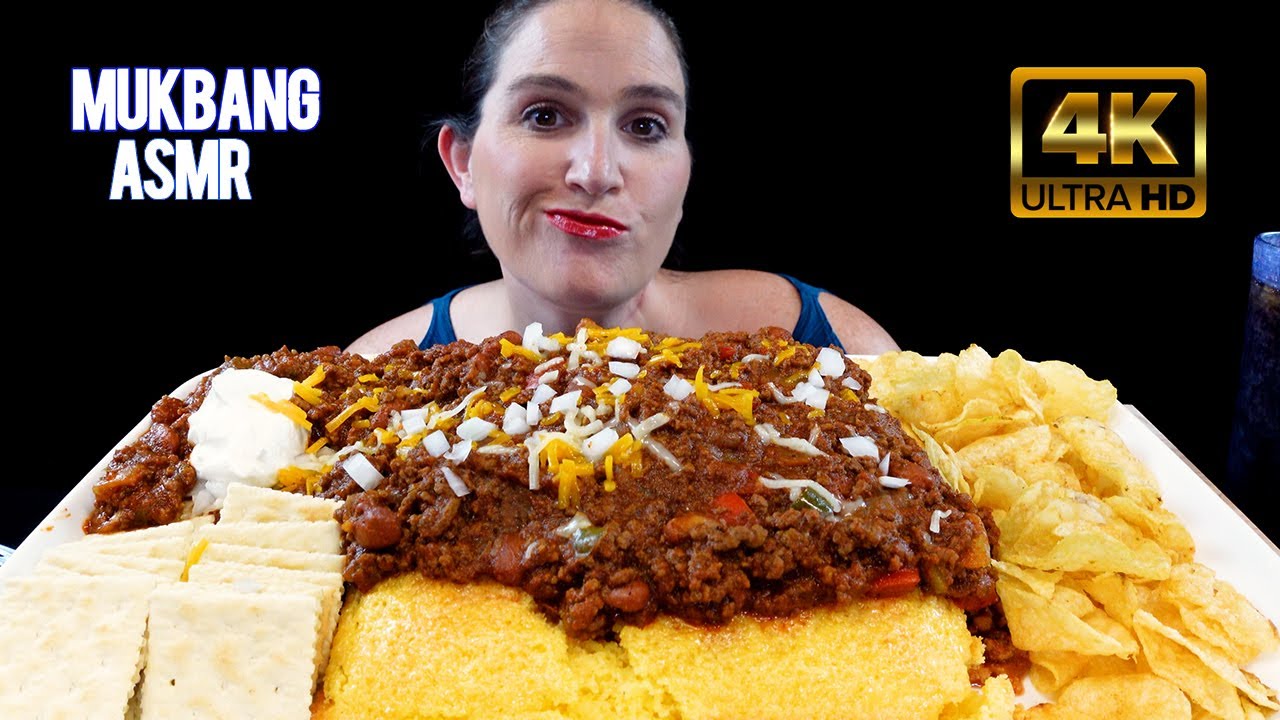 ASMR MUKBANG | CHILI & CORNBREAD (HOMEMADE) | Eating Sounds | 먹방 | VoluptasASMR