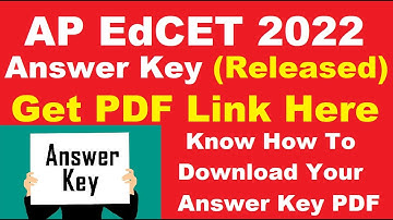 AP EdCET 2022 B.Ed Answer Key (Released) - Download AP EdCET 2022 Answer Key PDF