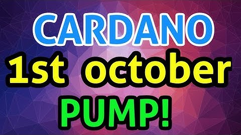Cardano 1st October Pump Update! || Ada Price Prediction|| Cardano Today Update!