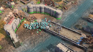 Age of Empires 4  4v4 BREAKING THE TWO FRONT SIEGE | Multiplayer Gameplay