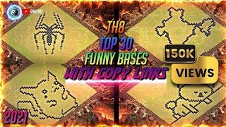 TOP 30 TH8 FUNNY/TROLL BASE COMPILATION WITH COPY LINKS! | COC | KING WARRIORS screenshot 4