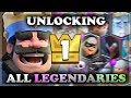 Level 1 Account Unlocking ALL Legendaries with King Chests | Clash Royale 🍊
