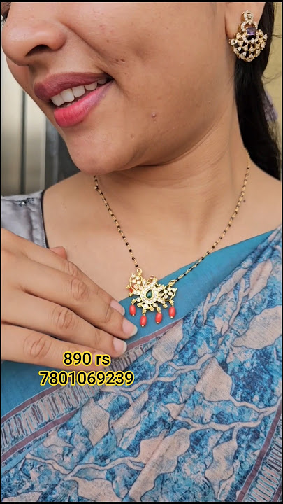 18' inch black diamond chain with coral pendent | #shorts #trending #jewellery