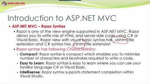 ASP.NET MVC (Lesson24) - ASP.NET MVC Với Razor Syntax | TRUONG MINH TUAN OFFICIAL