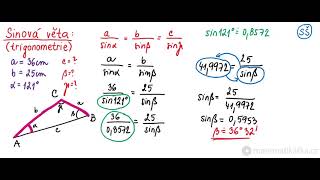 Sinová věta v obecném trojúhelníku