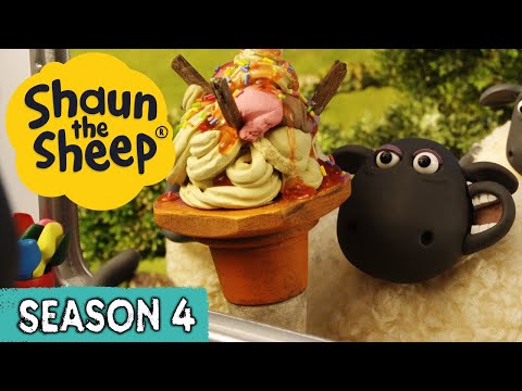 Shaun the Sheep Season 4 🐑 Full Episodes (1-5) 🍦 Ice Cream Parties, Pizza + MORE | Cartoons for Kids