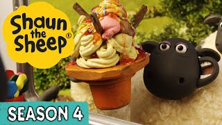 Shaun the Sheep Season 4 🐑 Full Episodes (1-5) 🍦 Ice Cream Parties, Pizza + MORE | Cartoons for Kids