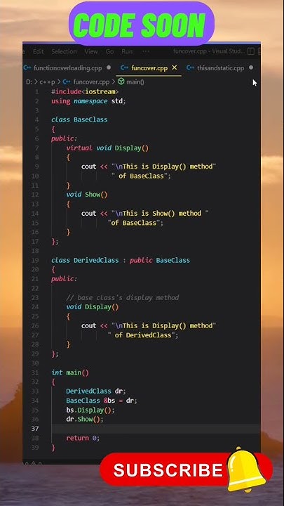 function overriding program in c++ #coding #codesoon - YouTube