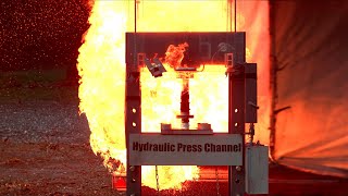 Crushing Propane Cylinders with Hydraulic Press